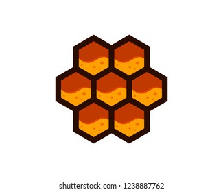 yellow and orange hexagon honeycomb