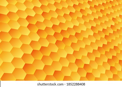 Yellow, orange hexagonal, honeycomb, background design for business, illustration, web, landing page, wallpaper.