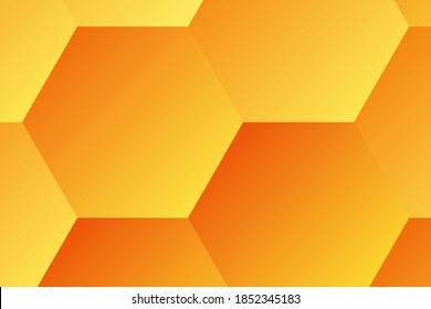 Yellow, orange hexagonal, honeycomb, background design for business, illustration, web, landing page, wallpaper.