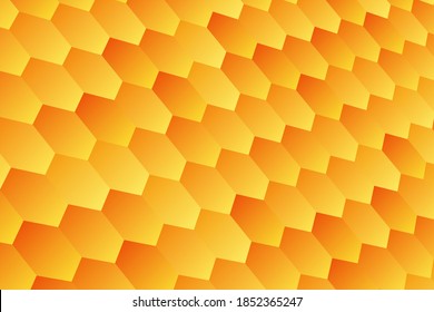 Yellow, orange hexagonal, honeycomb, background design for business, illustration, web, landing page, wallpaper.