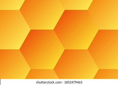 Yellow, orange hexagonal, honeycomb, background design for business, illustration, web, landing page, wallpaper.