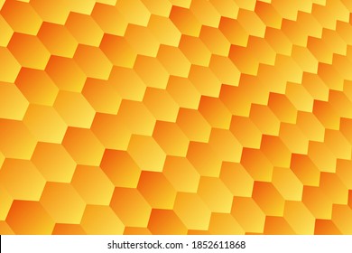 Yellow, orange hexagonal, honeycomb, background design for business, illustration, web, landing page, wallpaper.