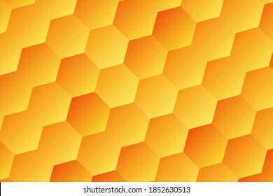 Yellow, orange hexagonal, honeycomb, background design for business, illustration, web, landing page, wallpaper.