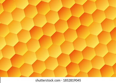 Yellow, orange hexagonal, honeycomb, background design for business, illustration, web, landing page, wallpaper.