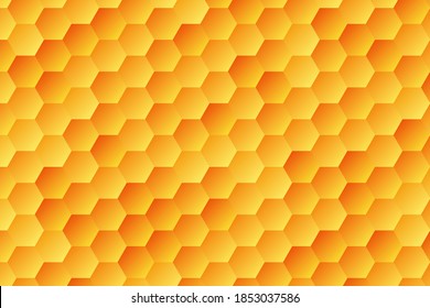 Yellow, orange hexagonal, honeycomb, background design for business, illustration, web, landing page, wallpaper.