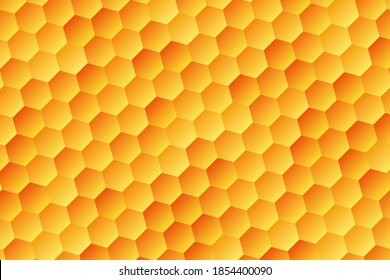 Yellow, orange hexagonal, honeycomb, background design for business, illustration, web, landing page, wallpaper.