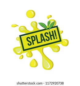 Yellow Orange Lemon Pineapple Fresh Splash Juice Drink Square Label
