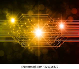 yellow orange Light Abstract Technology background for computer graphic website and internet. Defocused Light, Flickering Lights, Vector abstract festive background with bokeh defocused light. star. 