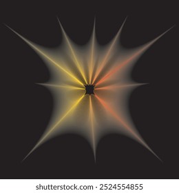 a yellow and orange light that is on a black background.