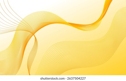 yellow orange lines wave curves with soft gradient abstract background