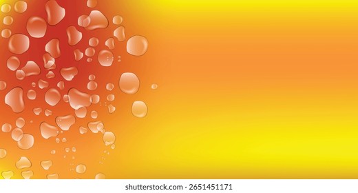 Líquido amarillo y naranja con burbujas, gel texturizado, fondo abstracto de la ilustración del diseño del Vector