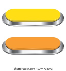 Yellow and Orange Long Button isolated on a white background