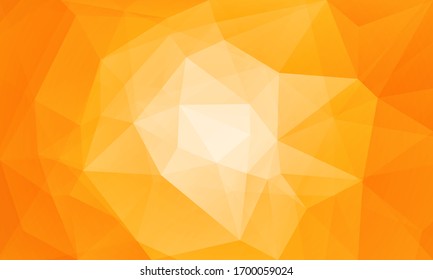 Anaranjado amarillo bajo fondo poly. Fondo triangular abstracto con formas de degradado coloridas. Patrón de diseño poligonal. Fondo vectorial de colores vivos. Diseño geométrico moderno con mosaico vibrante
