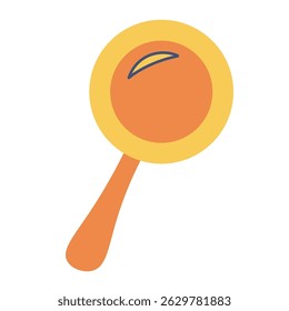 Ícone amarelo maraca laranja. Ilustração vetorial