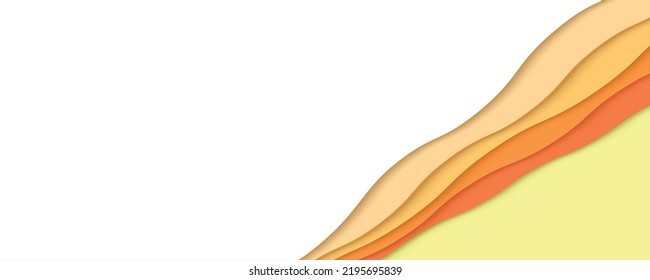 Yellow and orange multi layered geometric background with shadow. Abstract vector 3d illustration.