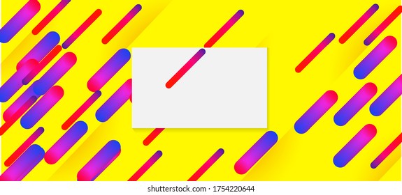 Yellow, Orange Neon Dynamic Lines Banner. Minimal Cover Sale Banner Colorful Design. 