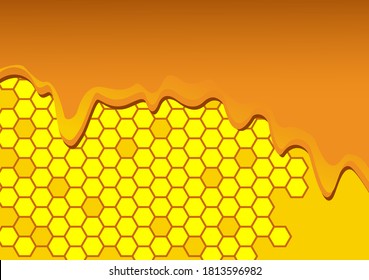 Patrón amarillo y naranja con panecillos de miel y miel.