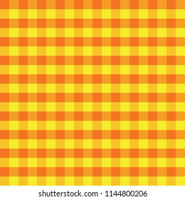 Yellow and orange plaids seamless pattern. Checkered seamless vector pattern. Great for backgrounds, fabric, packaging, and all kind of paper projects.