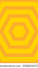 Yellow and orange radial hexagon geometry background