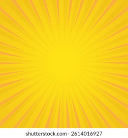 Yellow orange rays, Retro sunburst background.