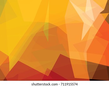 Yellow orange red brown low polygon vector geometric abstract background. Crystal line backdrop, triangle gold wallpaper.