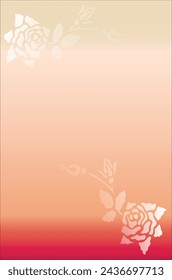 Yellow orange red gradient background with roses