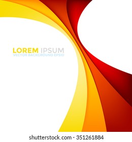 Yellow Orange And Red Line Vector Background Curve Gradient Colour With White Space For Text And Message Design