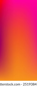 Gelber, orangefarbener, roter, vertikaler Neon-Farbverlauf-Hintergrund. Helle Fluid Color Overlay für mobilen Bildschirm. Funky Neon vertikale Gradientendarstellung. Holografische trendige Overlay-Banner. 3D-Fluidfarbe.