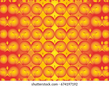 yellow and orange with red star and circle Decorative panel gradient pattern in vector.