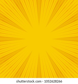 Yellow and orange retro comic background. Vector illustration in the style of pop art.