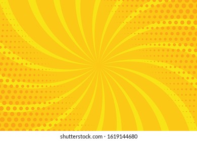 Yellow and orange retro comic background. Vector illustration in the style of pop art.