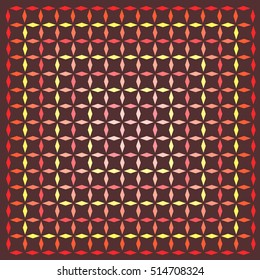 yellow and orange rombs on a red background