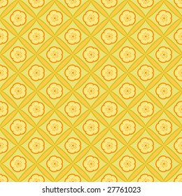 Yellow and orange seamless background flower pattern