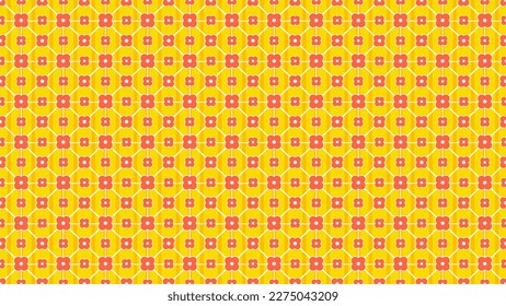 Yellow and orange seamless pattern design for fabric, textile, fashion design, pillow case, gift wrapping paper, wallpaper etc. Stock Vector illustration