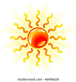Yellow and orange shiny sun