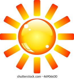 Yellow and orange shiny sun