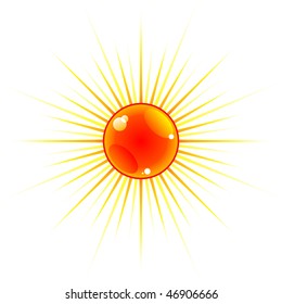Yellow and orange shiny sun