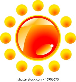 Yellow and orange shiny sun