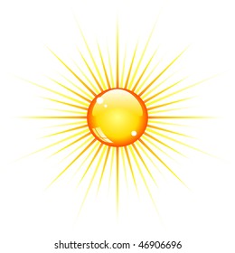 Yellow and orange shiny sun