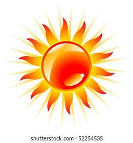 Yellow and orange shiny sun