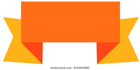 yellow orange simple ribbon banner