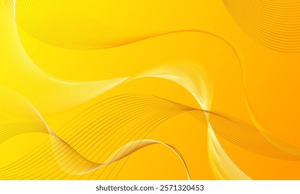 yellow orange smooth lines wave curves with soft gradient abstract background