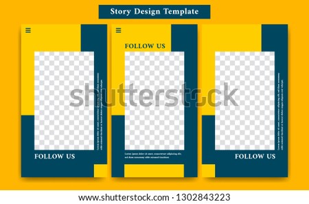 yellow orange social media instagram story template with casual sporty and formal style mixed frame template - like follow pattern social instagram