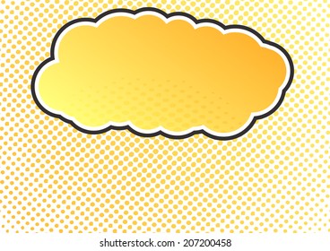 yellow orange speech bubble art pop style. vector illustration
