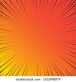 Yellow orange speed line vector background. Abstract illustration wallpaper for banner business social media advertising. comic backdrop template design.