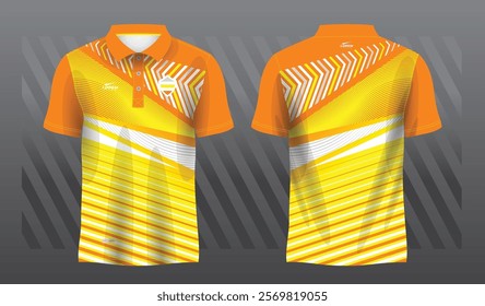 yellow and orange sublimation shirt for polo sport jersey template