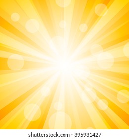 yellow orange summer sun light burst.  hot  summer sun.