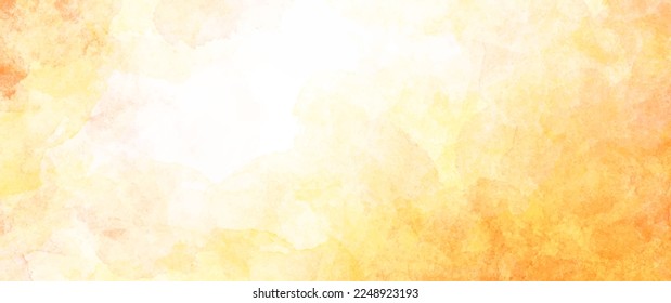 Yellow and orange summer vector watercolor background. Hand drawn wallpaper design for cards, flyers, poster, banner, cover design, invitation cards, prints. Summer heat illustration for design.