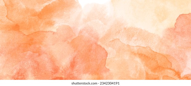 Yellow and orange summer vector watercolor background. Hand drawn wallpaper design for cards, flyers, poster, cover design, invitation cards, prints. Autumn illustration for design. Fall backdrop.