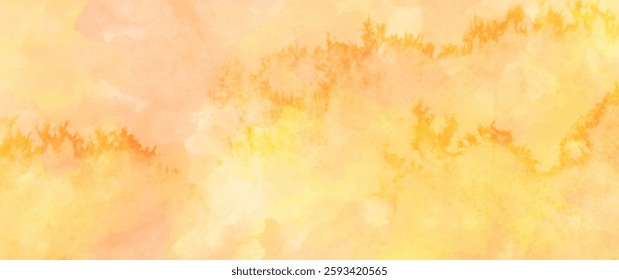Yellow and orange summer vector watercolor background. Hand drawn wallpaper design for cards, flyers, poster, banner, cover design, invitation cards, prints. Summer heat illustration for design.